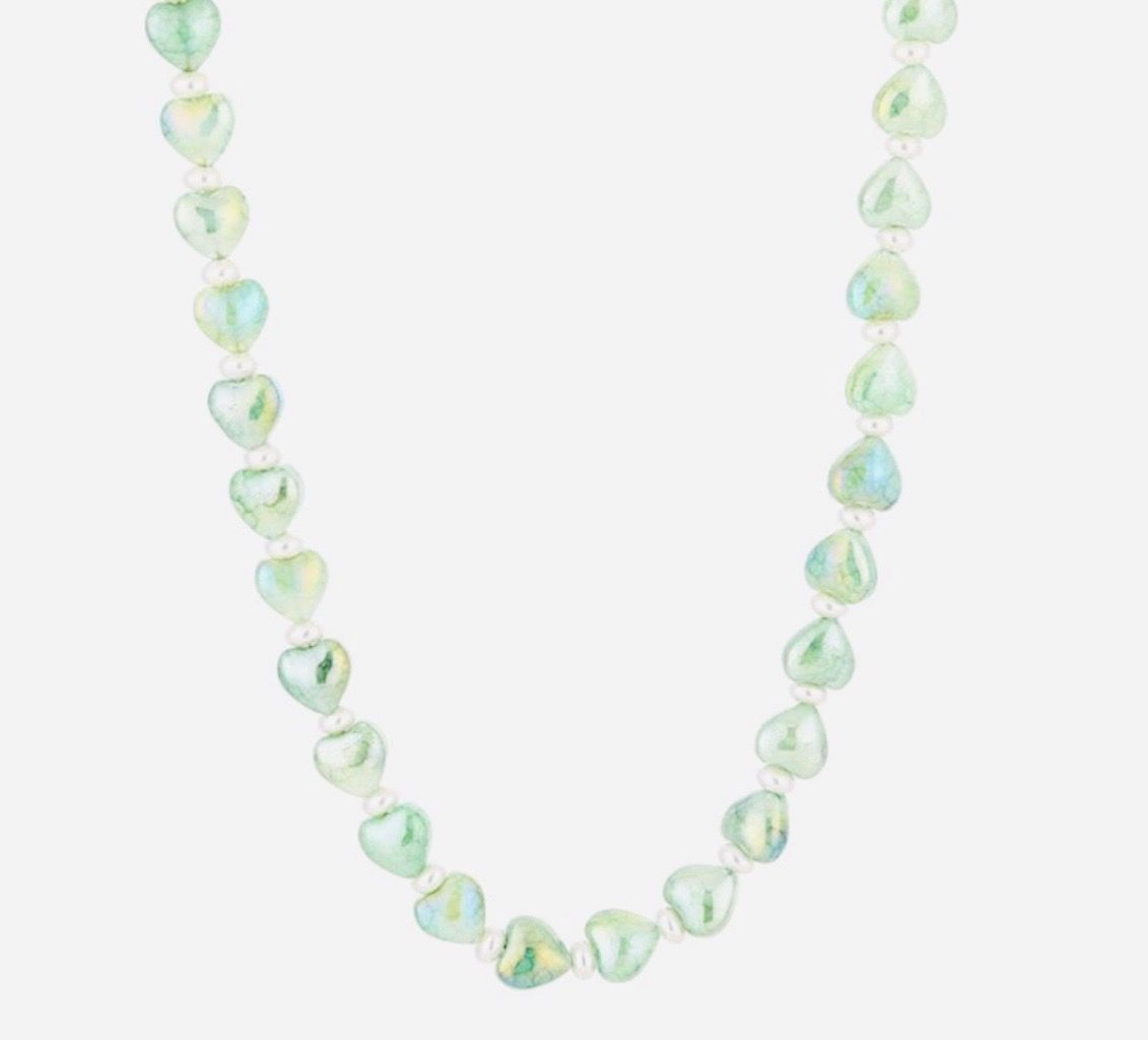 Ketting | Hartkralen | Groen | Natuursteen