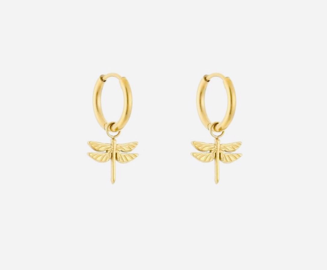 Oorbellen | Libel | Goud | Stainless steel