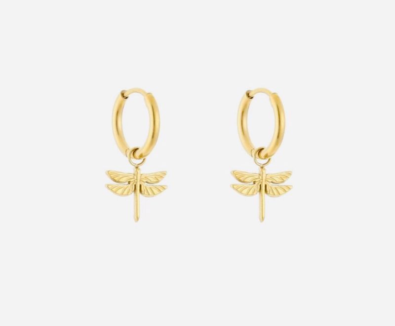 Oorbellen | Libel | Goud | Stainless steel