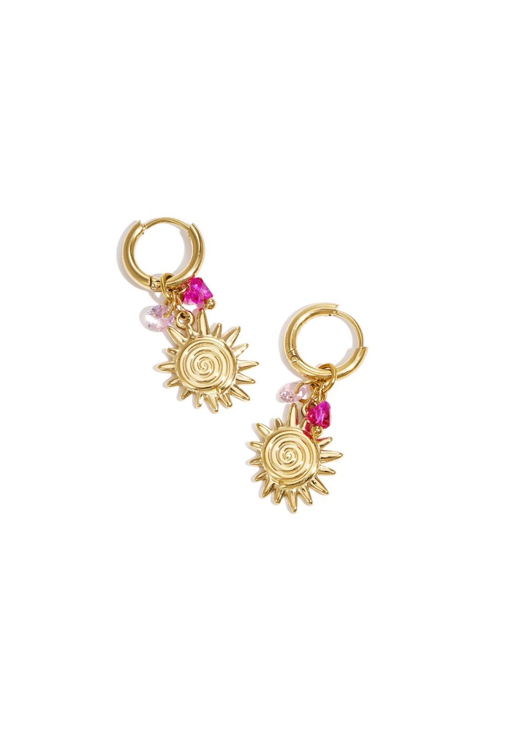 Oorbellen | Sun &amp; beads | Goud | Stainless steel
