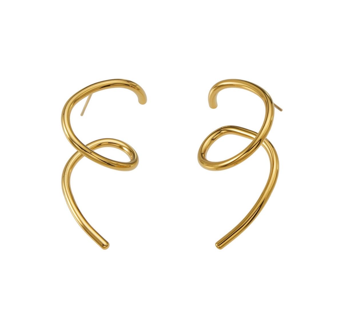 Oorbellen | Circle lines | Goud | Stainless steel