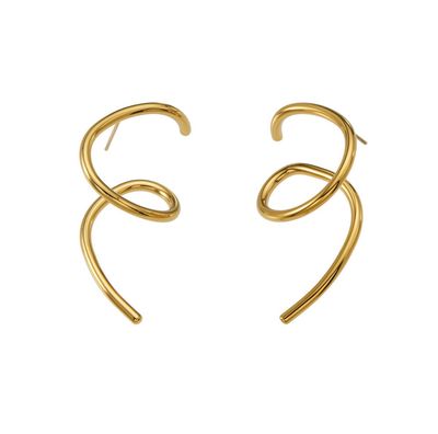 Oorbellen | Circle lines | Goud | Stainless steel