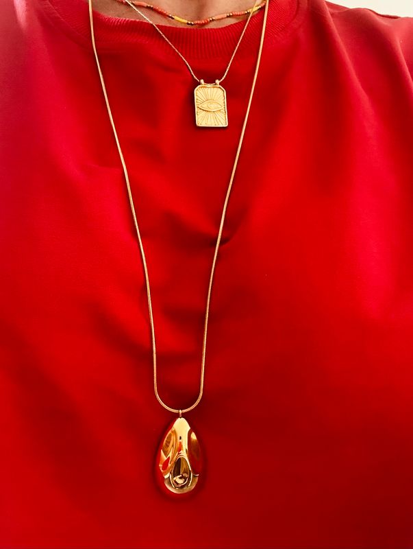 Halsketting | Druppel | Goud | Stainless steel