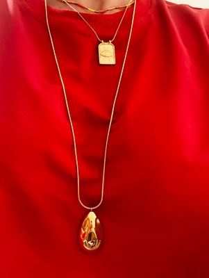Halsketting | Druppel | Goud | Stainless steel