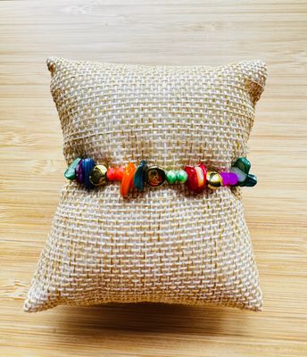 Armband |.Kralen | Multi &amp; Goud | Stainless steel