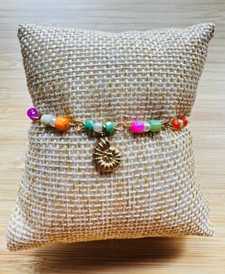 Armband | Schelp | Multi &amp; Goud | Stainless steel