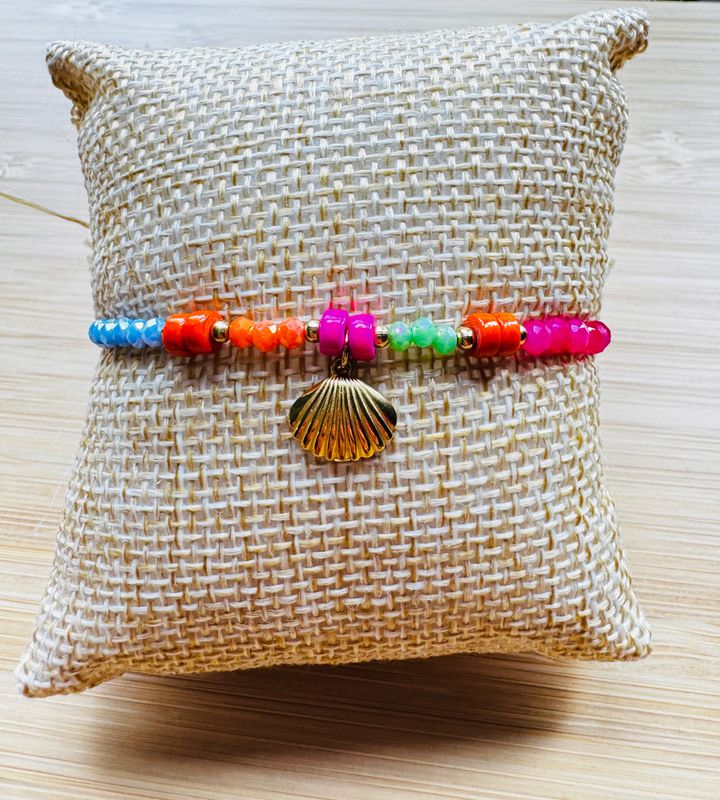 Armband | Shell | Multi &amp; Goud | Stainless steel