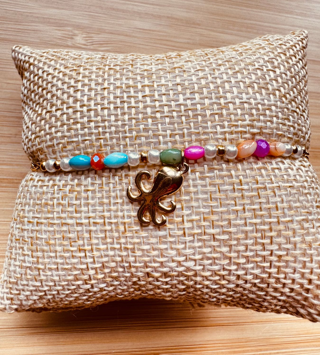 Armband | Octopus | Multi &amp; Goud | Stainless steel