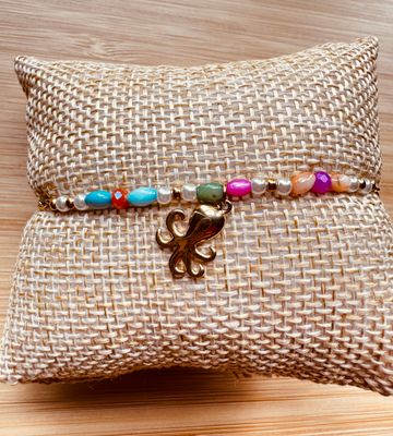 Armband | Octopus | Multi &amp; Goud | Stainless steel