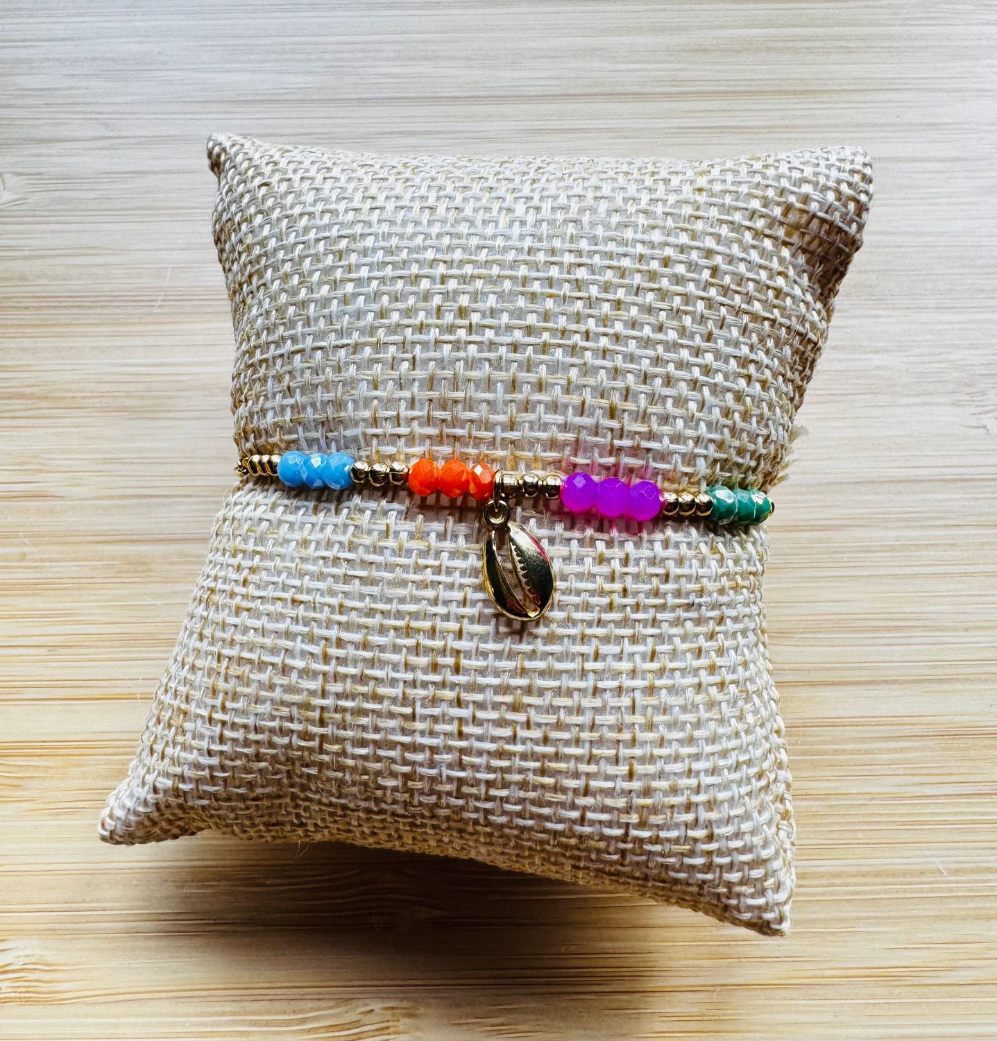 Armband | Sea shell | Multi &amp; Goud | Stainless stee
