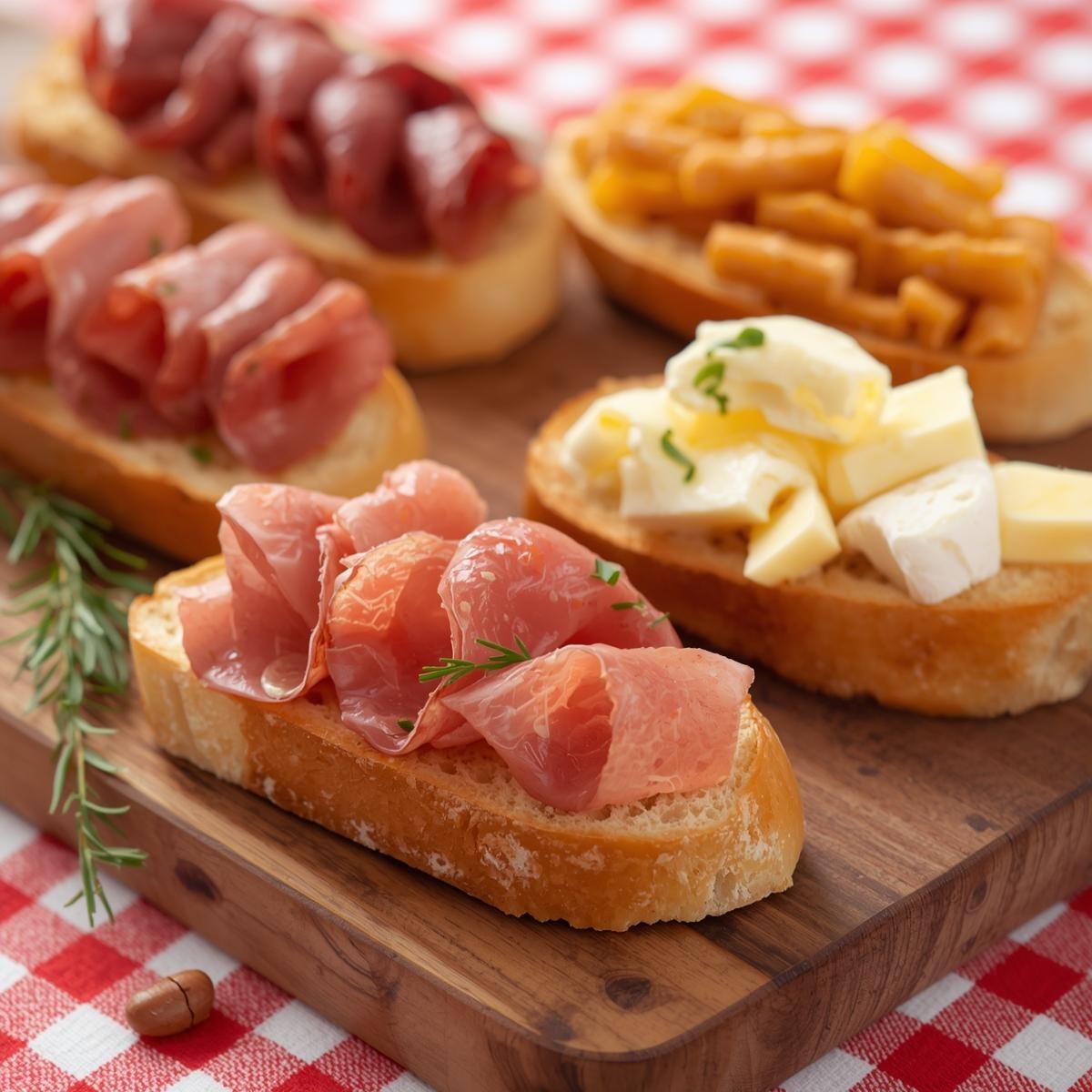 Belegte Baguettescheiben