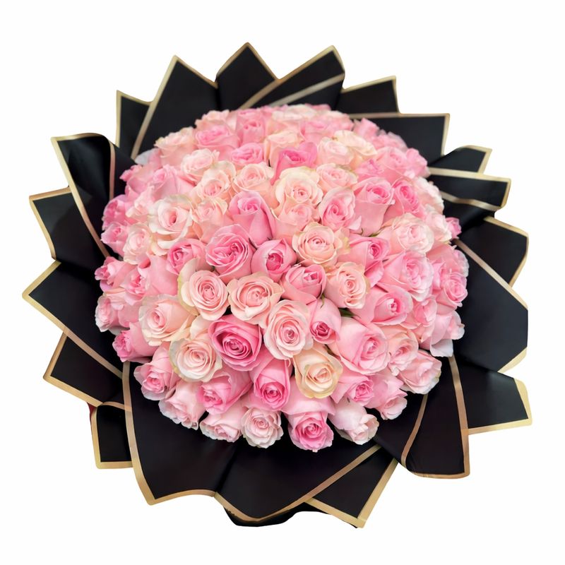 Luxury Pink Rose Bouquet - 100 Roses