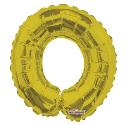 Foil Balloon Letter O Gold 14in