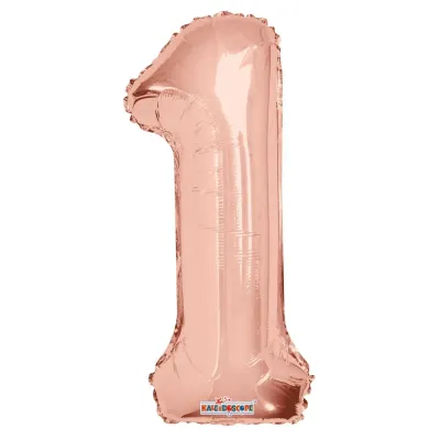 Foil Balloon Number 1 Rose Gold 14in
