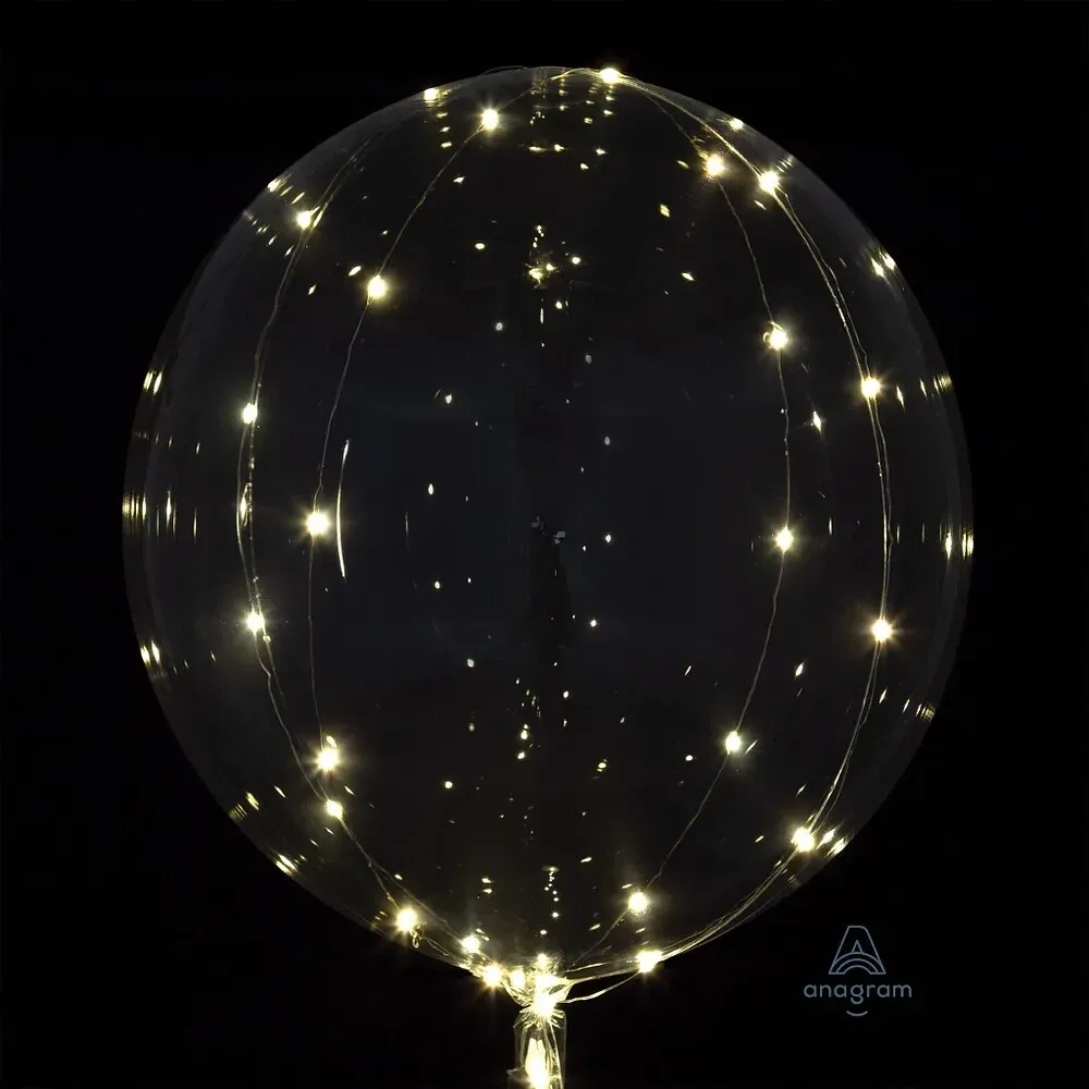 Bubble Balloon Crystal Clearz White Lights 18in