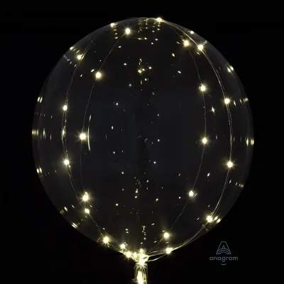 Bubble Balloon Crystal Clearz White Lights 18in