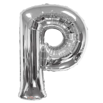 Foil Balloon Letter P Silver 34in