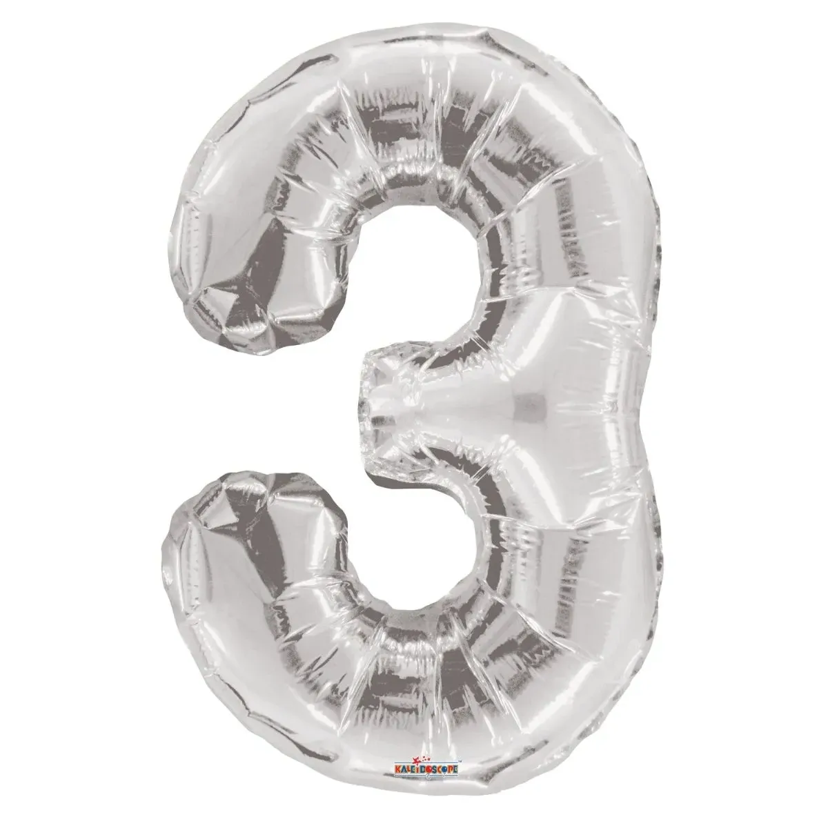 Foil Balloon Number 3 Silver 34in