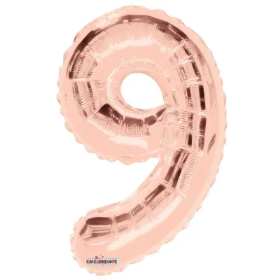 Foil Balloon Number 9 Rose Gold 14in