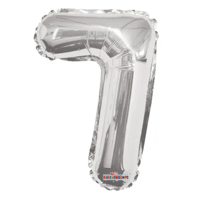 Foil Balloon Number 7 Silver 14in