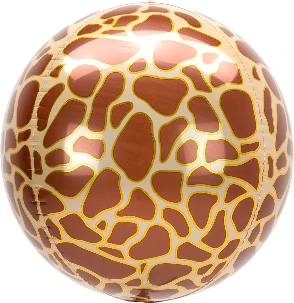 Foil Balloon Orbz Giraffe Print Animalz 16in
