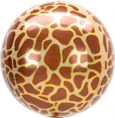 Foil Balloon Orbz Giraffe Print Animalz 16in