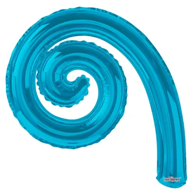 Kurly Spiral Turquoise Blue 14"