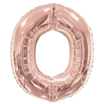 Foil Balloon Letter O Rose Gold 34in