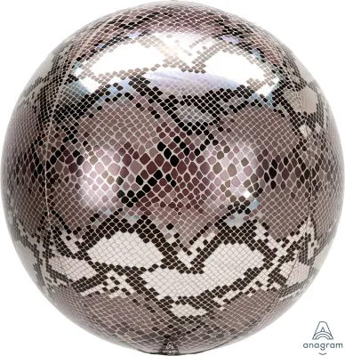 Foil Balloon Orbz Snakeskin Print Animalz 16in