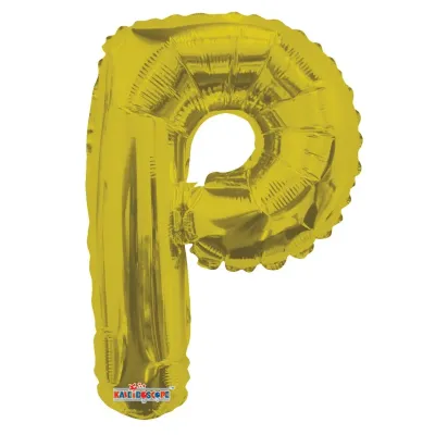 Foil Balloon Letter P Gold 14in