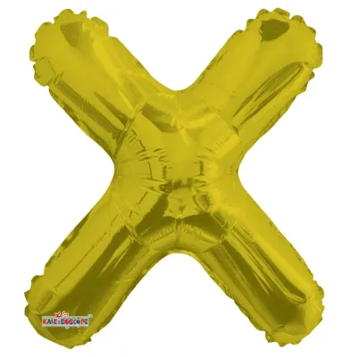 Foil Balloon Letter X Gold 14in
