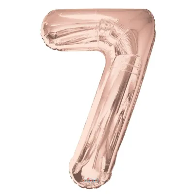 Foil Balloon Number 7 Rose Gold 34in