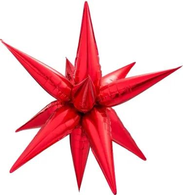 Foil Balloon Starburst Red 40in