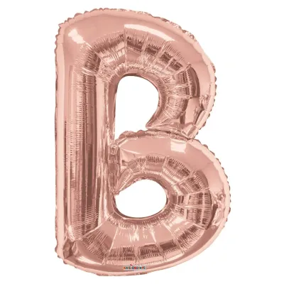 Foil Balloon Letter B Rose Gold 34in