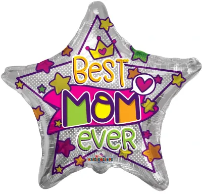 Foil Balloon Star Best Mom Ever 18in