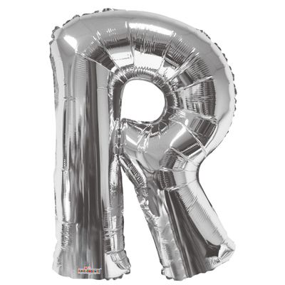 Foil Balloon Letter R Silver 34in