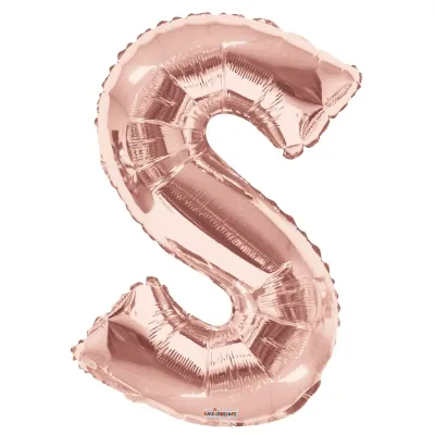 Foil Balloon Letter S Rose Gold 34in