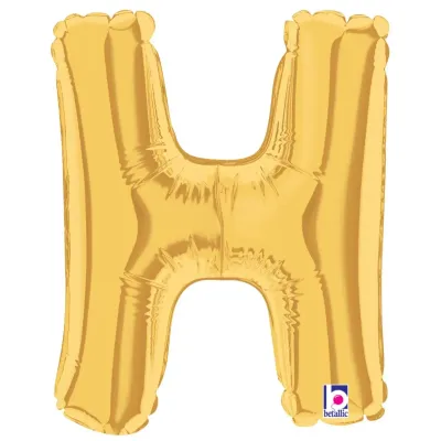 Foil Balloon Letter H Gold 7in