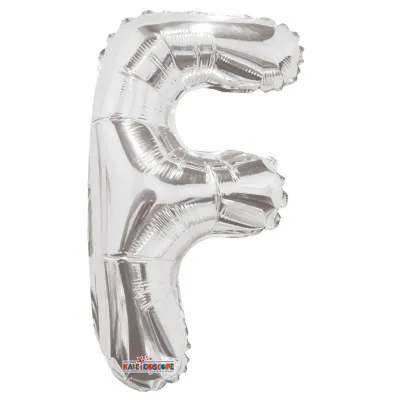 Foil Balloon Letter F Silver 14in