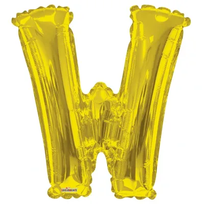 Foil Balloon Letter W Gold 34in