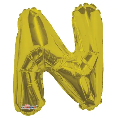 Foil Balloon Letter N Gold 14in