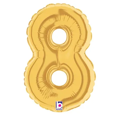 Foil Balloon Number 8 Gold 7in