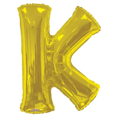 Foil Balloon Letter K Gold 34in