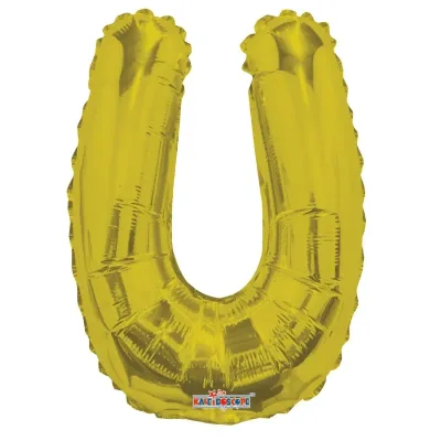 Foil Balloon Letter U Gold 14in