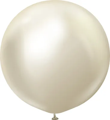 Kalisan Latex Balloons Mirror White Gold 24in - 2 pieces