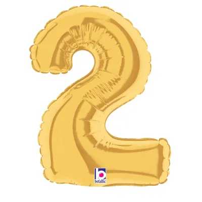 Foil Balloon Number 2 Gold 7in
