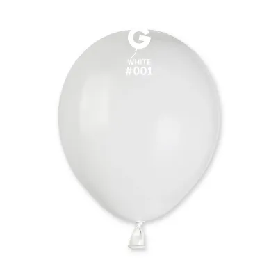 Gemar Latex Balloons Standard White #001 5in - 100 pieces