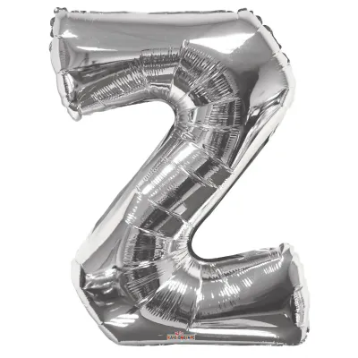 Foil Balloon Letter Z Silver 34in