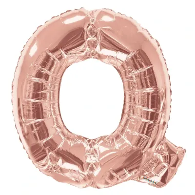 Foil Balloon Letter Q Rose Gold 34in