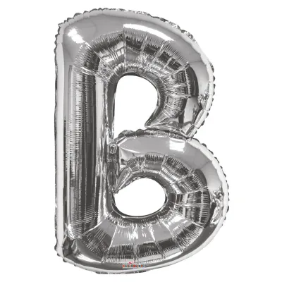 Foil Balloon Letter B Silver 34in